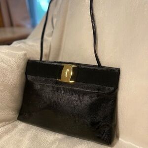 Salvatore Ferragamo Vintage Black Crossbody/Clutch